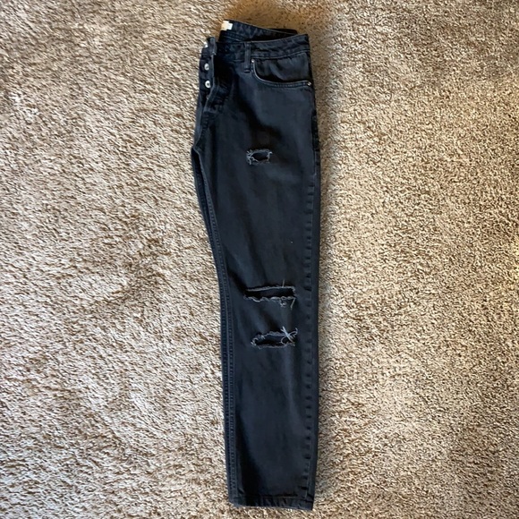 TOPMAN ripped skinny jeans BLK - Picture 6 of 6